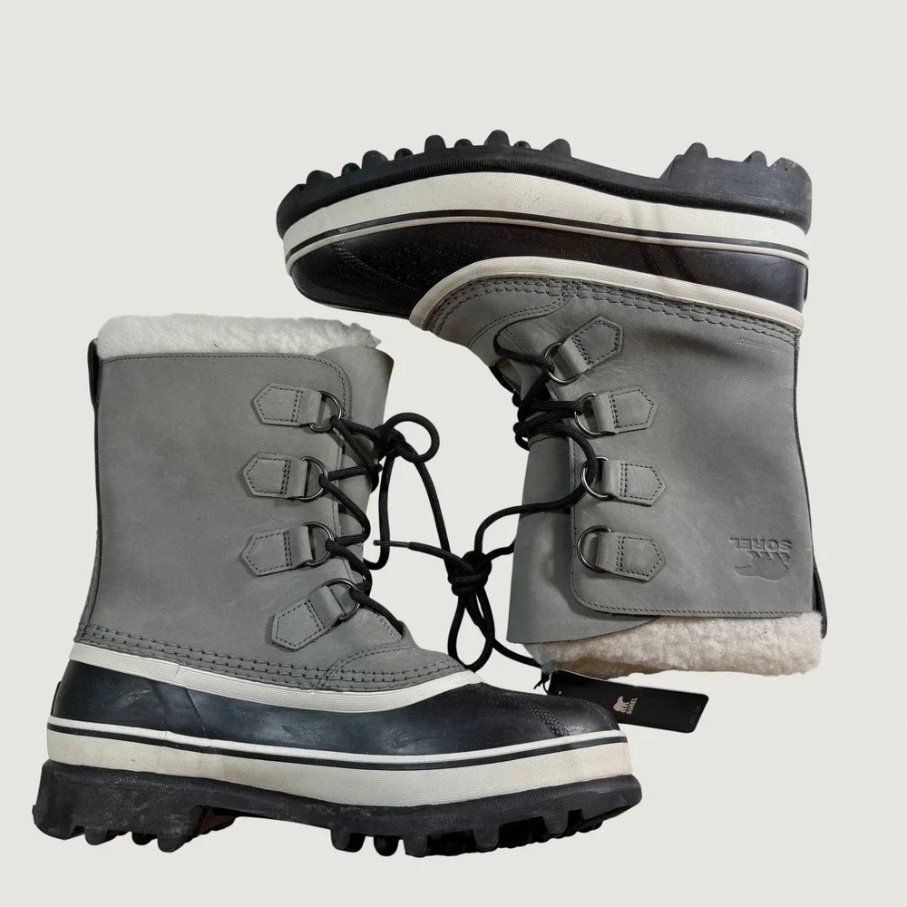 Sorel Caribou Womens Size 10 Gray Waterproof Insulated Snow Boots NL1005-051 New